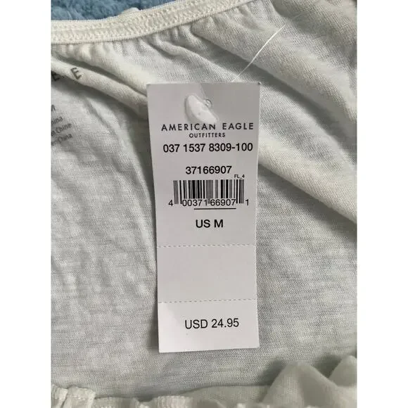 NWT American Eagle Outfitters White Crop Top shirt Size M - Picture 8 of 9